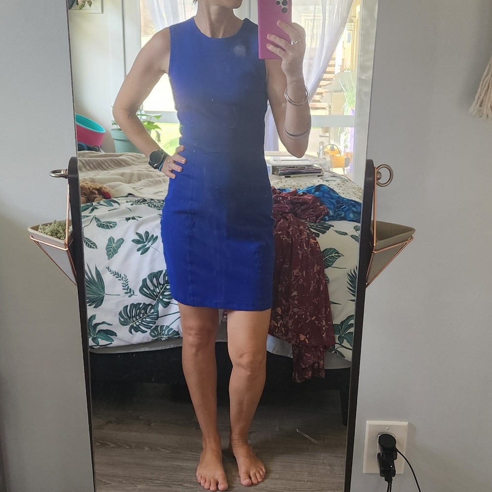 Armani exchange blue fitted dress